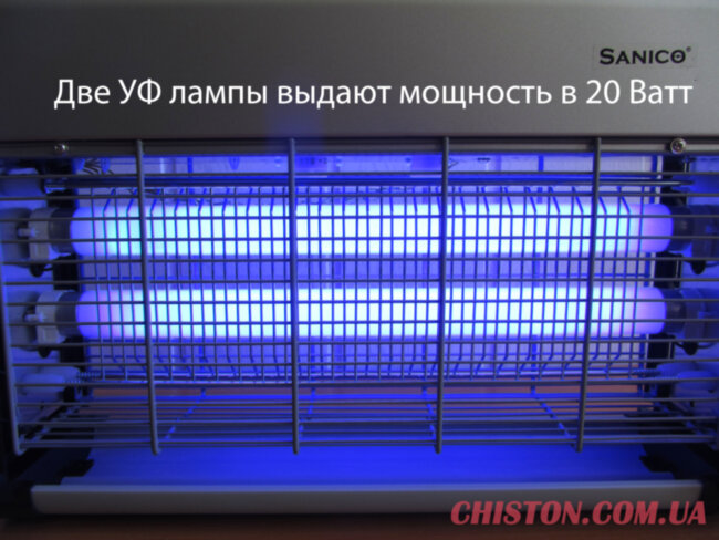 Уничтожитель мух, мошек, моли и комаров САНИКО-20 (90 м², 20 Вт, Польша)